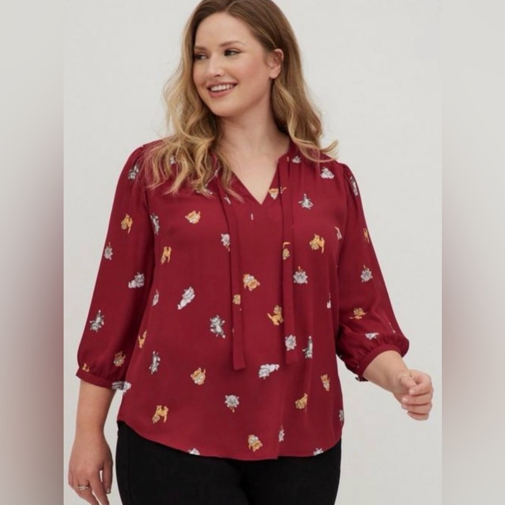 🐈 Torrid Disney Cats Peasant Blouse
